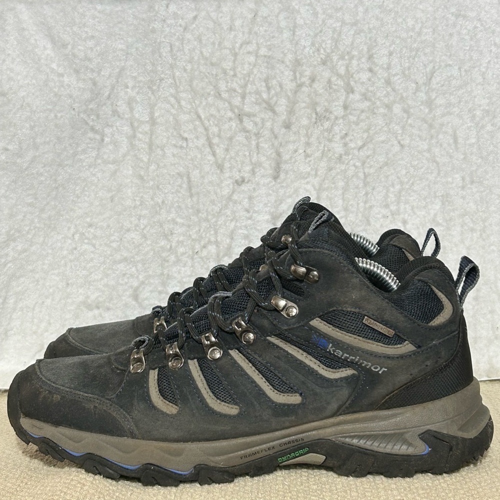 Karrimor Mens Blue Mount Mid Top Waterproof Suede Hiking Boots Shoes SZ US 9.5 - Picture 2 of 11
